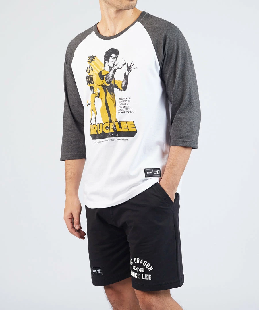 ONE Championship Bruce Lee Retro Poster Raglan Tee 3 ONE Championship Bruce Lee Retro Poster Raglan Tee