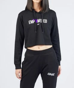 ONE Championship Women Empowered Crop Hoodie (Black)