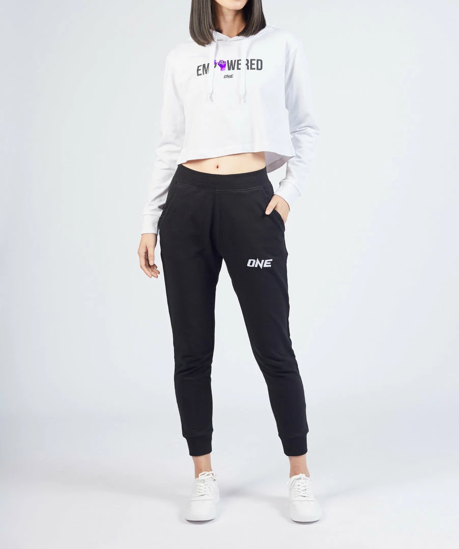 ONE Championship Empowered Crop Hoodie (White) Women 6 ONE Championship Empowered Crop Hoodie (White) Women