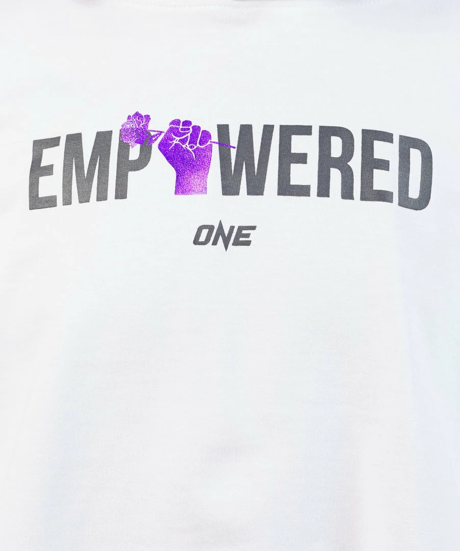 ONE Championship Empowered Crop Hoodie (White) Women 5 ONE Championship Empowered Crop Hoodie (White) Women