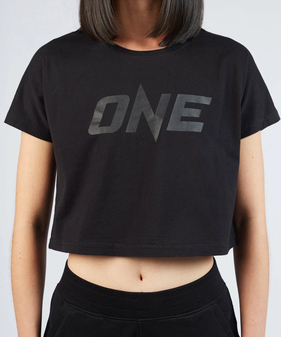 ONE Championship Women ONE Black Logo Crop Tee 5 ONE Championship Women ONE Black Logo Crop Tee