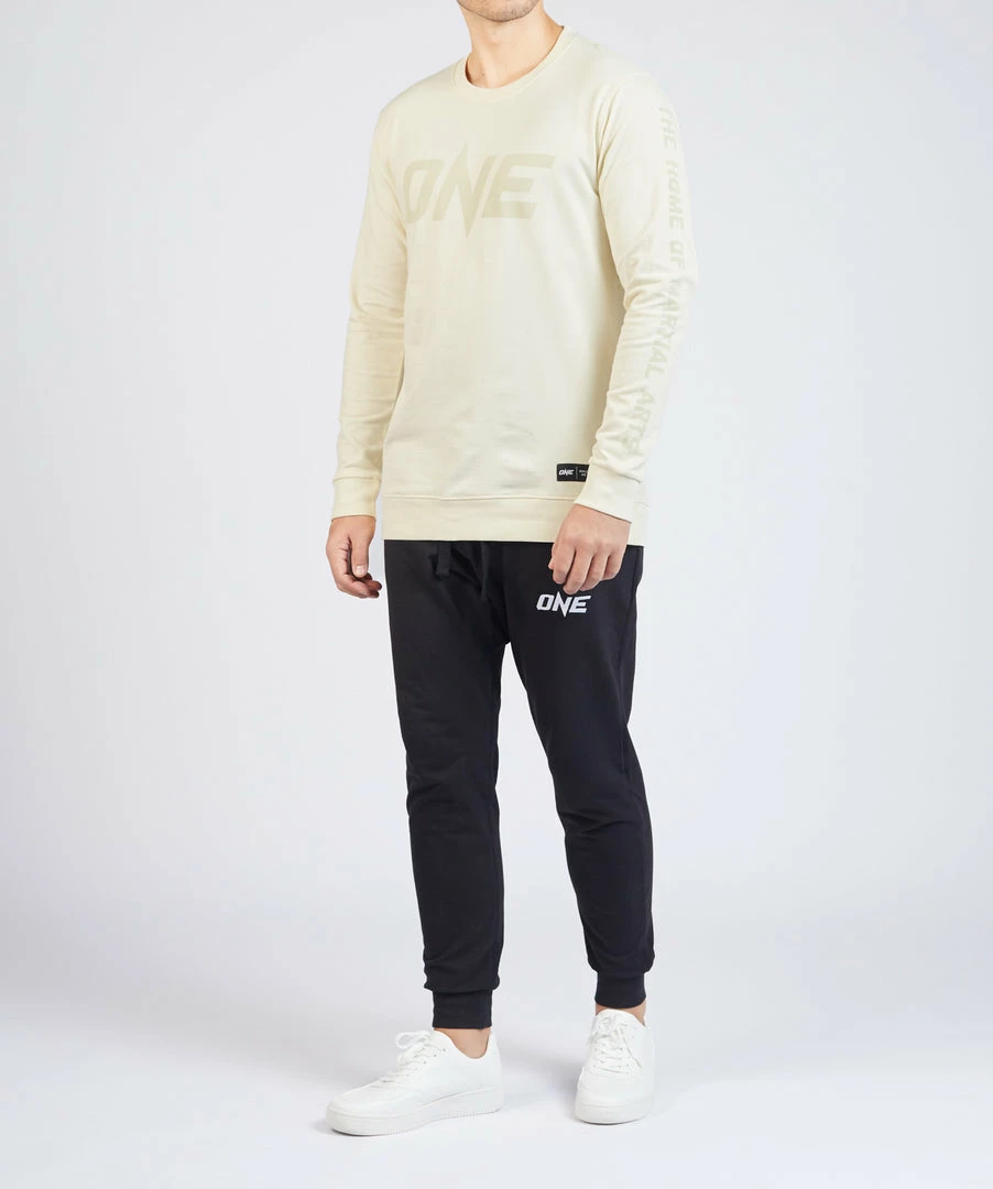 ONE Championship Men ONE Cream Logo Sweatshirt 7 ONE Championship Men ONE Cream Logo Sweatshirt