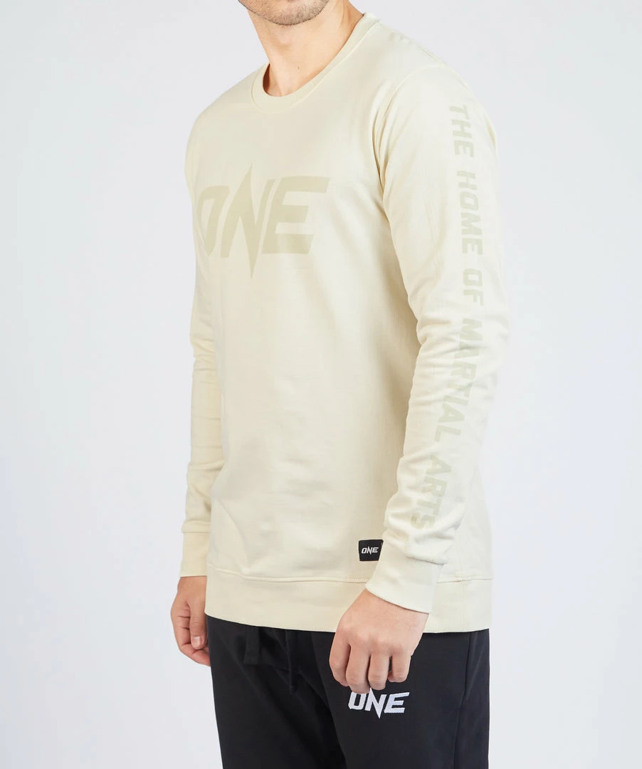 ONE Championship Men ONE Cream Logo Sweatshirt 3 ONE Championship Men ONE Cream Logo Sweatshirt