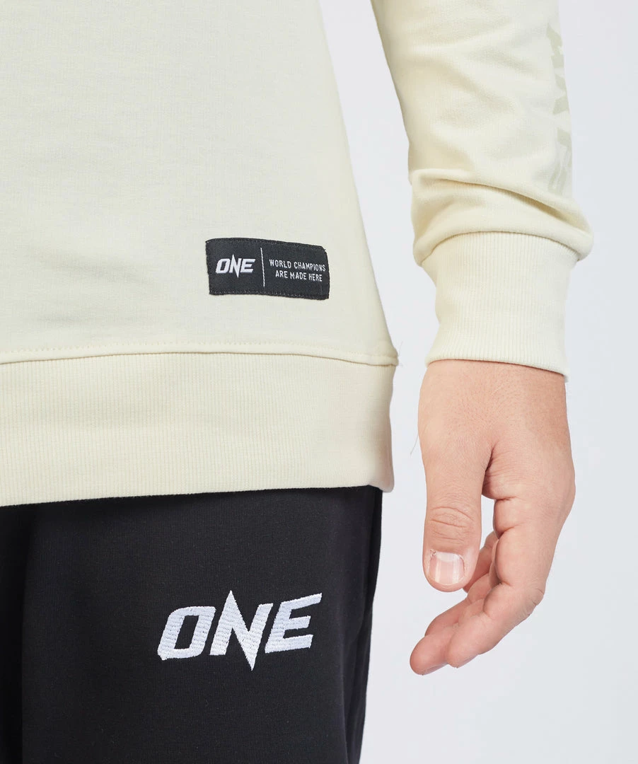 ONE Championship Men ONE Cream Logo Sweatshirt 6 ONE Championship Men ONE Cream Logo Sweatshirt