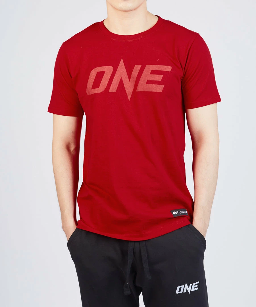ONE Championship Men ONE Red Monotone Logo Tee 3 ONE Championship Men ONE Red Monotone Logo Tee