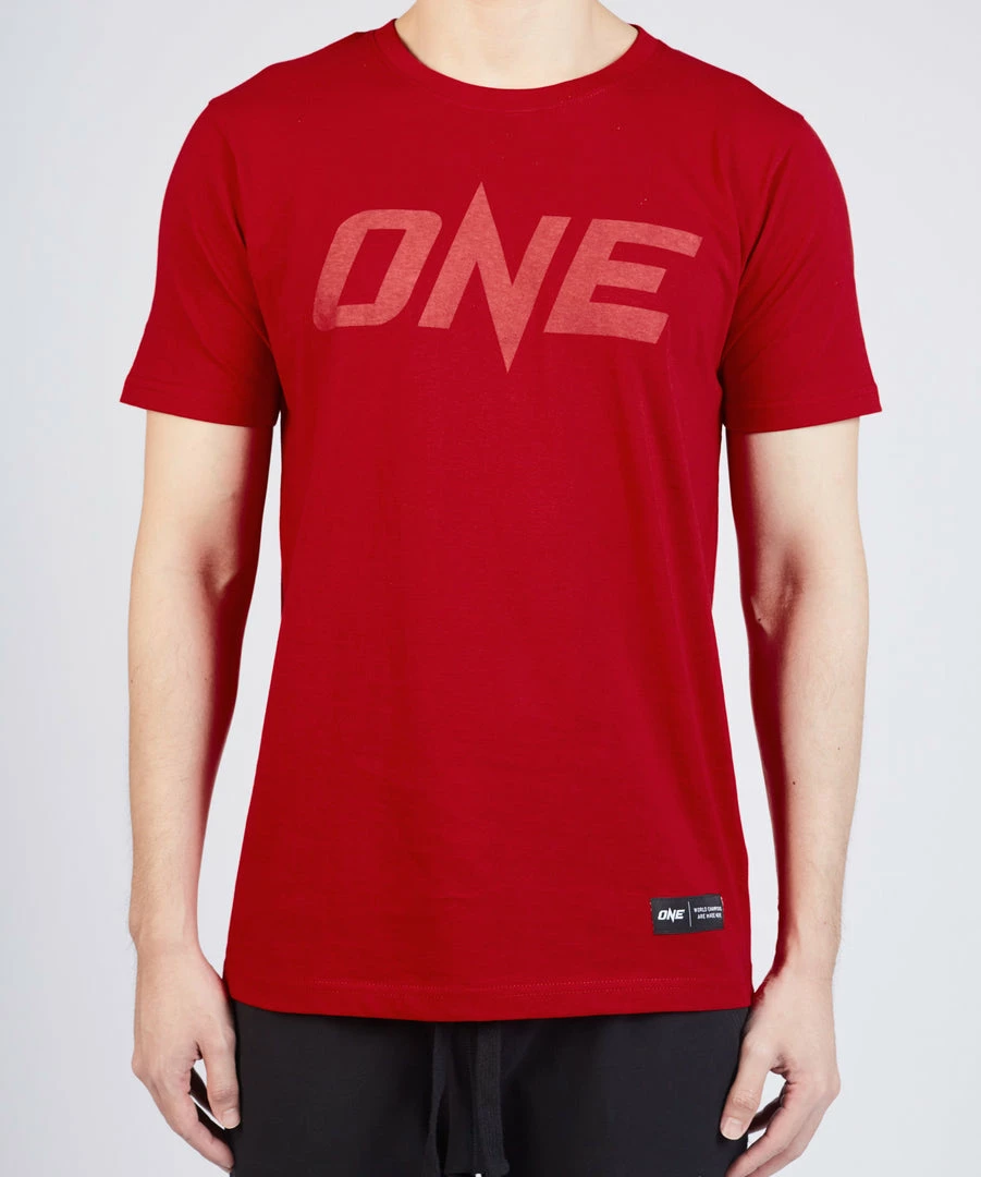 ONE Championship Men ONE Red Monotone Logo Tee 5 ONE Championship Men ONE Red Monotone Logo Tee