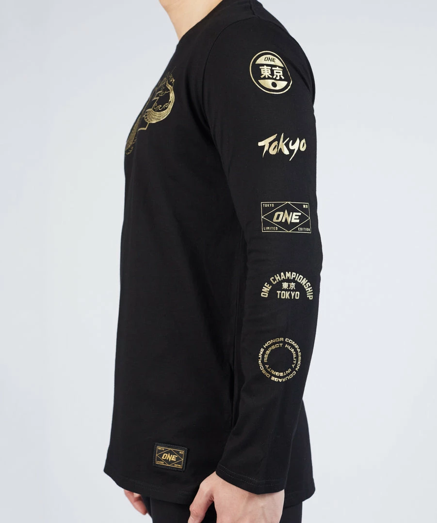 ONE Championship ONE Dragon Logo Tokyo Long Sleeve Tee (Black) 6 ONE Championship ONE Dragon Logo Tokyo Long Sleeve Tee (Black)