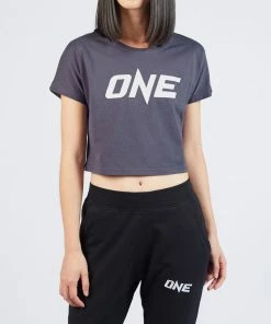 ONE Championship ONE Denim Blue Logo Crop Tee Women
