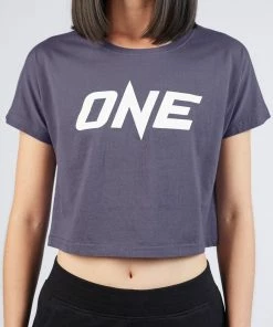 ONE Championship ONE Denim Blue Logo Crop Tee Women