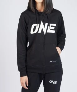 ONE Championship Men ONE Black Logo Zip Hoodie