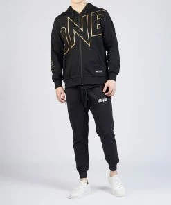 ONE Championship ONE World Champion Walkout Zip Hoodie (Black/Gold) Men