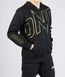 ONE Championship ONE World Champion Walkout Zip Hoodie (Black/Gold) Men