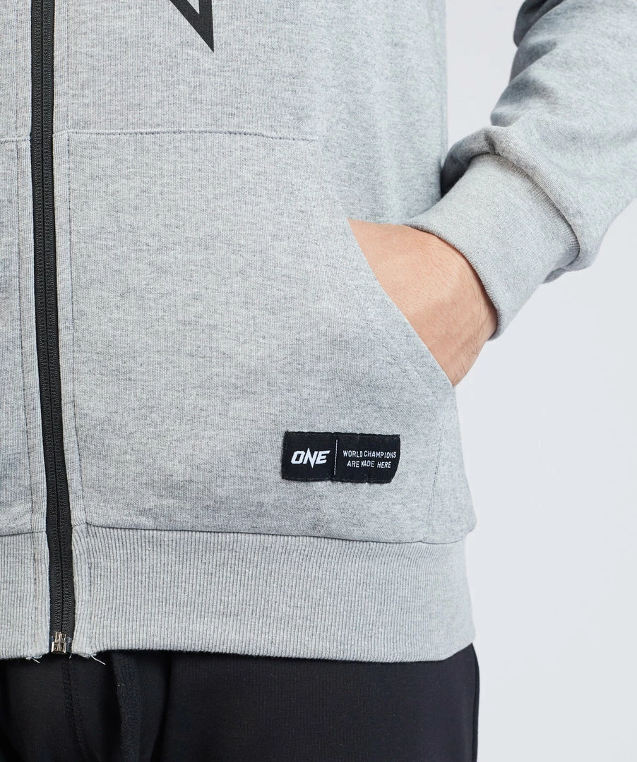 ONE Championship ONE Walkout Zip Hoodie (Gray) 8 ONE Championship ONE Walkout Zip Hoodie (Gray)