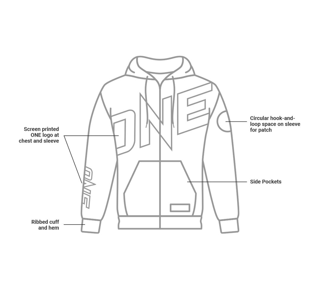 ONE Championship ONE Walkout Zip Hoodie (White) 11 ONE Championship ONE Walkout Zip Hoodie (White)