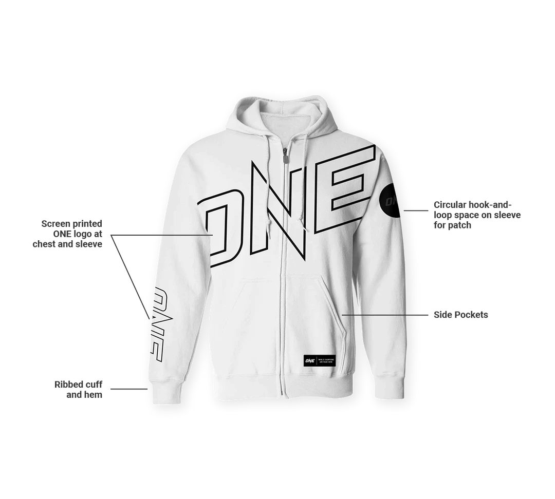 ONE Championship ONE Walkout Zip Hoodie (White) 12 ONE Championship ONE Walkout Zip Hoodie (White)