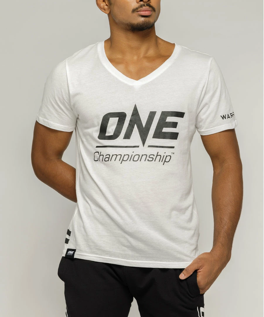 ONEFC Men ONE Championship V Neck Warrior Tee (White) 3 ONEFC Men ONE Championship V Neck Warrior Tee (White)